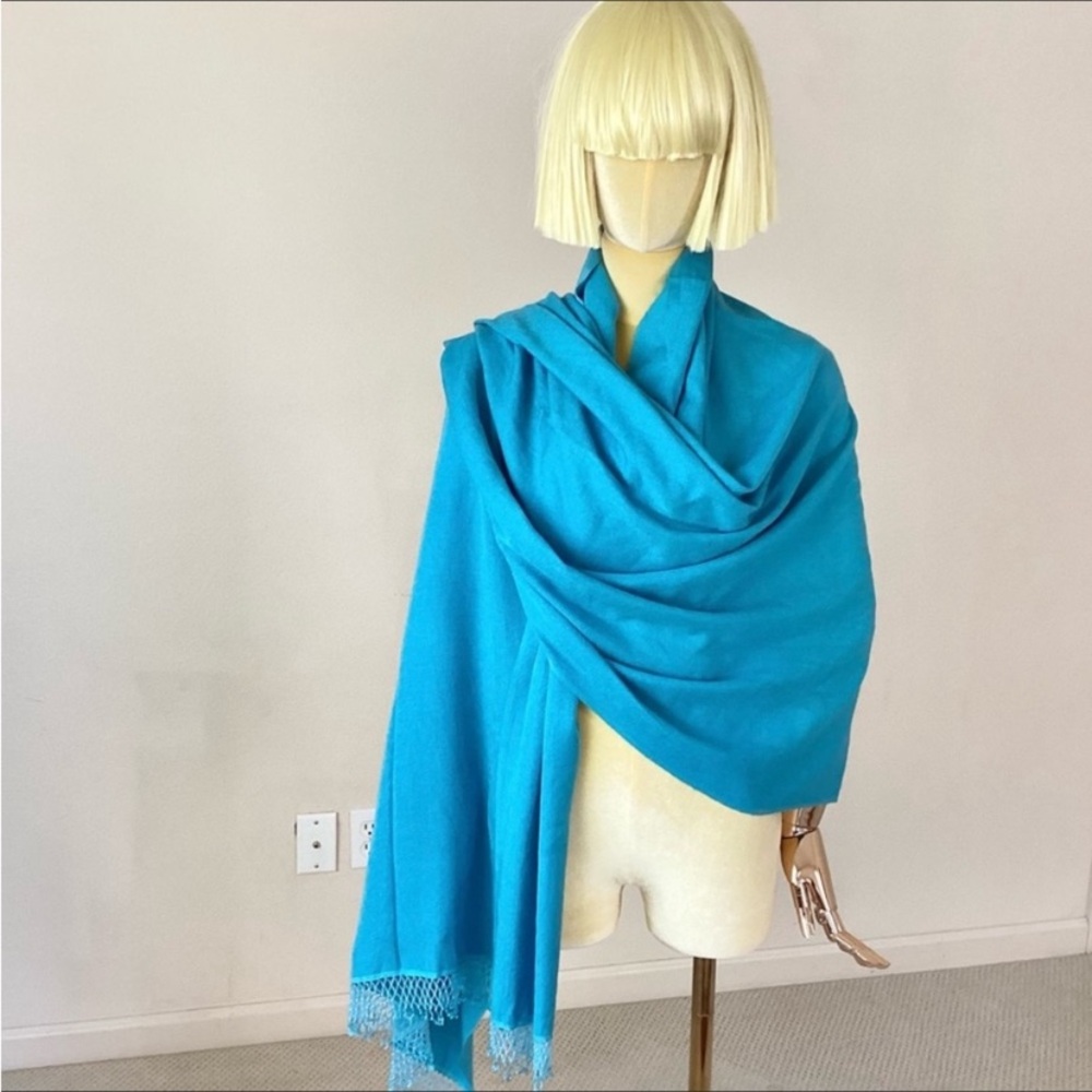 Pashmina Vintage Beaded Blue Women's Shawl